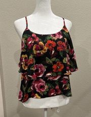 Paper Crane Women’s Shirt Size Medium Crop Top Layered Criss Cross Back