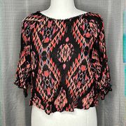 MEDIUM BLACK BACKLESS COLD SHOULDER BLOUSE