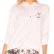 SPLENDID Gathered Back Hoodie Pajama Top In Ballerina Pink