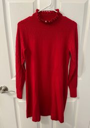 Size Small Red Long Sleeve Sweater Dress