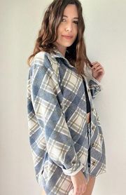 Cozy Soft Vintage 90s Classic Elements Button Down Long Sleeve Ribbed Plaid Top