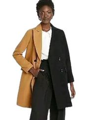 NEW Who What Wear Medal Brown Anthracite Two Toned Coat - Medium / M