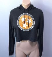 American Apparel Dollywood Tennessee Cropped Hoodie Gray Orange Dolly Parton Medium