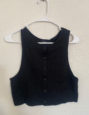 Cropped Button Tank 