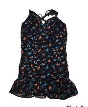 Torrid size 2 black floral ruched mesh ruffle chemise nwt