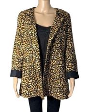 Who What Wear Womens Animal Print Button Close Blazer Suit Jacket Med Like New