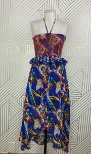 Red Carter Ava Dress in Paradise Blue/Red Floral