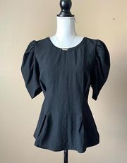 MUSTARD SEED | Black Puff Sleeve Blouse Sz S