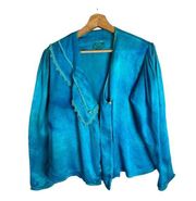 Jessica’s Gunnies Womens Size Medium Vintage Tie Dye Satin Crepe Cardigan Blouse