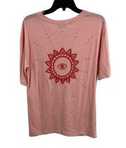 Sandro Pink Beaded Back Detail Short Sleeve Tee Size 1 / Small Oversized