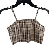 Daisy Street Plaid Crop Top Size Small New