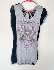 Sinful Affliction Bedazzled Short Sleeve Tee!