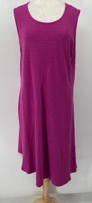 Soft Surroundings Tank Dress Pima Cotton Sleeveless Knit Asymmetrical Magenta 1X
