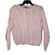 Forenza Vintage Pink Cropped Cable Knit Sweater