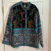 Women’s Vintage Sag Harbor Tapestry Button Down Jacket Blazer