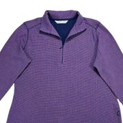 Purple Houndstooth Pullover Quarter Zip Sweater Size XL Extra Large