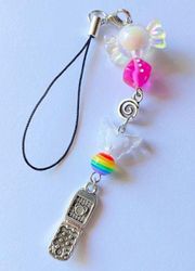 unique y2k 90’s funky Kawaii phone strap/bag charm/keychain/display🍬📱🌈🎲💕