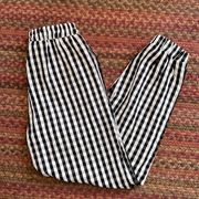 Hayden  LOS ANGELES BLACK & WHITE GINGHAM CHECKERED JOGGER PANTS