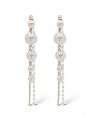 Elegant White Pearl Long Dangle Drop Earrings for Women