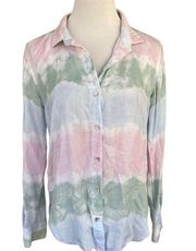 Bella Dahl Oversized Pastel Tie Dye Lyocel Button Down XS