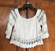 Strapless lace blouse