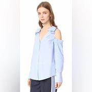 NEW Club Monaco French Blue Shiyah Button Up Top Size Small