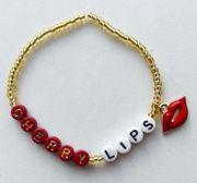 Taylor Swift Friendship Bracelet Eras Tour Cherry Lips Blank Space 1989 w/ Charm