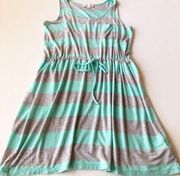 Olive & Oak Striped Drawstring Waist Dress