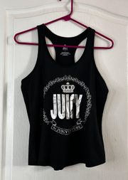 Women's Small Black Silver JUICY Crown Logo Tank 2537