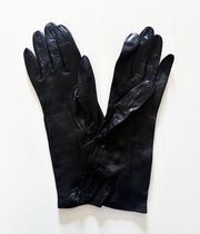 Vintage Women's Black Leather Gloves Size 7