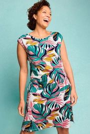 NEW Talbots Tropical Fronds Cozy Crush Cross Back Sunwell UPF 50+ Dress 1XP