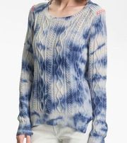 Maison Scotch New Friends Blue Tie Dye Cable Knit Sweater Size 4