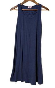 Michael Stars Tank Sheath Navy Blue Sleevless Pullover Jersey Knit Dress XS