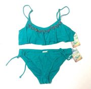 Hobie Embellished blue green teal 2piece swimsuit