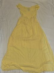 Yellow Off The Shoulder Maxi Dress Small