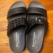 NWOT Juicy Zcouture black slides size 7