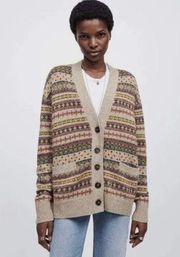 RE/DONE 90’s Oversized Cardigan Sweater in Gravel Ruby Size XS