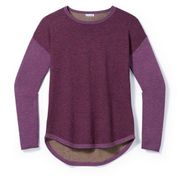 Smartwool • Shadow Pine Colorblock Crew Sweater pullover Argyle Purple Heather