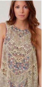 NWT Gimmicks by BKE Open Back Crochet Tank Size Large