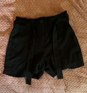 Black Paper Bag Shorts