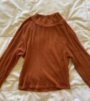 PacSun orange mock neck crop long sleeve