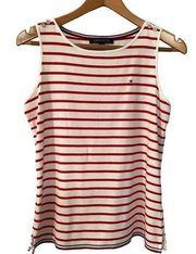 Tommy Hilfiger red stripes nautical blouse size S petite