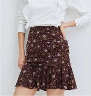 Veronica Beard Taras Floral Print Skirt in Merlot Multi, Sizes 4, NWT