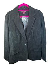 NWT Jessica London Suede Leather Plus Size Black Blazer Womens Size 20