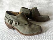 Latigo Anthropologie Prana Sage Green Western Leather Square Toe Ankle Boots 8