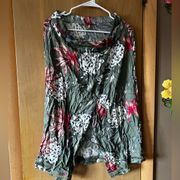 Roxy Floral Front Slit Skirt Size Medium