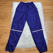 ASICS Vintage Track Pants Womens Medium Purple Windbreaker Ankle Zip Vented