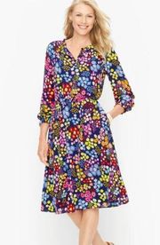 Talbots FIT & FLARE DRESS - STARBURST FLORAL XL