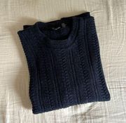 Bill Blass Navy Blue Chunky Knit Sweater