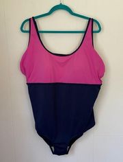 Swim 365 Womens swimsuit size 22W pink blue 1 piece